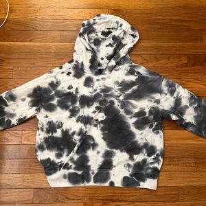 blue and white tie die hoodie size m